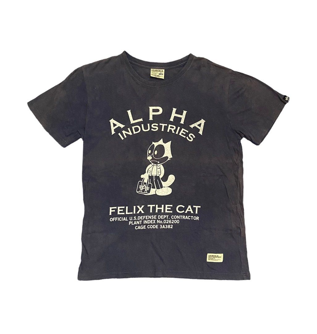 Alpha Industries X Felix The Cat T Shirt, Men's Fashion, Tops & Sets,  Tshirts & Polo Shirts on Carousell