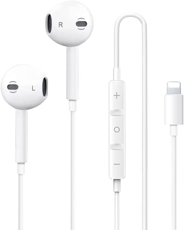 Apple MFi Certified Wired Earphones for iPhone HiFi Stereo Sound Headphones In Ear Stereo Noise Isolating Earbuds Mic Volume Control Compatible with iPhone13 12 Mini 11 Pro 10 XS Max XR 8 7 Audio Earp...
