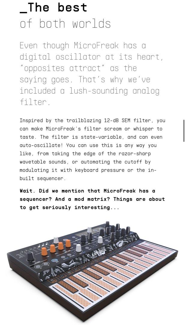 Arturia micro freak, Audio, Other Audio Equipment on Carousell