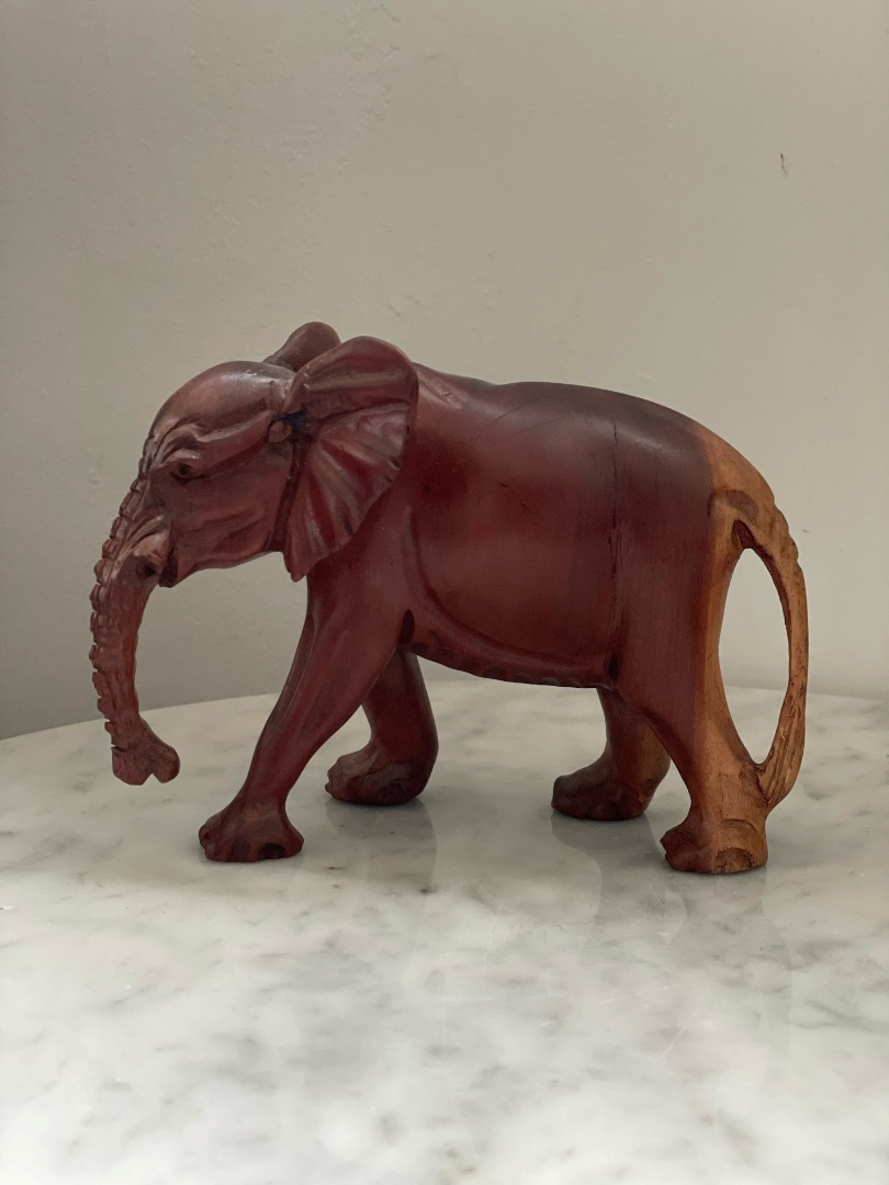 Authentic African Wooden Elephant Sculpture, Furniture & Home Living