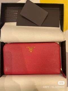 Authentic Prada long wallet w/ box