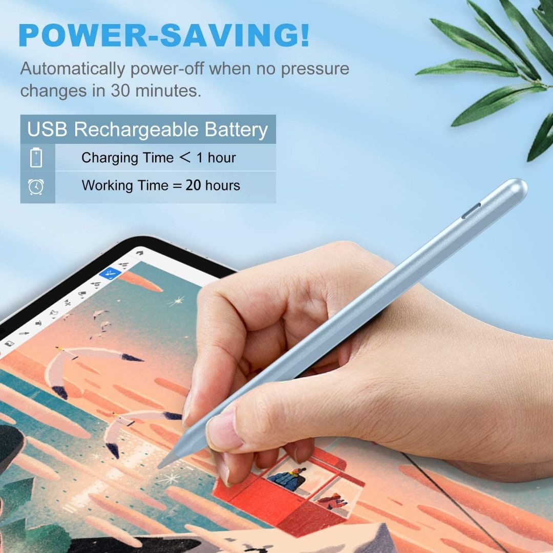 TiMOVO Stylus Pen for iPad Pencil Palm Rejection Tilt High Precision Apple  Pencil Compatible with iPad 10/9/8/7/6th Generation, 2022 iPad Pro