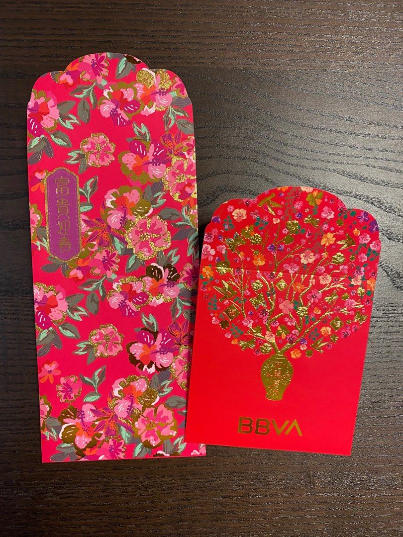 BBVA西班牙外匯銀行燙金利是封, 興趣及遊戲, 手作＆自家設計, 文具及工藝- 畫作及印刷品- Carousell