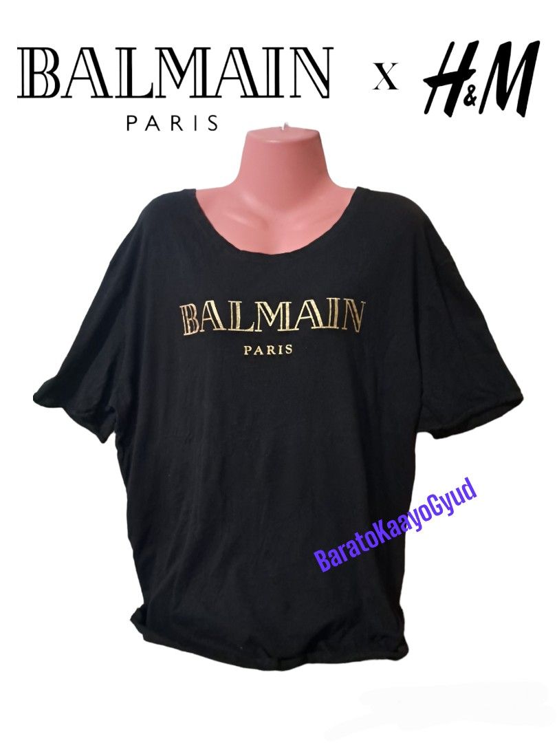definitive mister temperamentet dollar BLACK BALMAIN X H&M XL SHIRT Limited Edition Collab, Men's Fashion, Tops &  Sets, Tshirts & Polo Shirts on Carousell