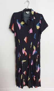 Black Button-front Dress with Details