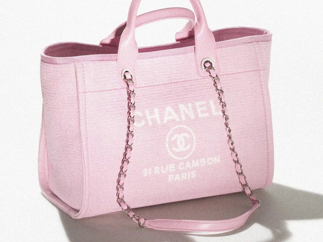 BN Rare Chanel Small Deauville Shopping Tote in 22B Pink LGHW