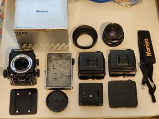 Boxed Mamiya RZ67 + 110mm 2.8 + 2x 120 Film Backs + WLF + + Polaroid Back + Strap