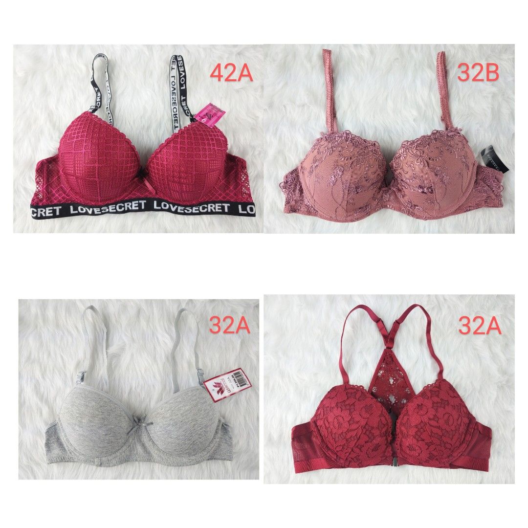Size 32/34/36/38A Thickened Sexy Lace Bra Without Steel Ring, Small Bra  with Gathered Bra To Prevent Slipping