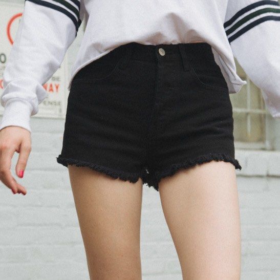 Brandy melville black hot sale denim shorts