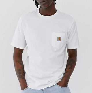Carhartt WIP White t-shirt with logo M (regular fit) 短T 白