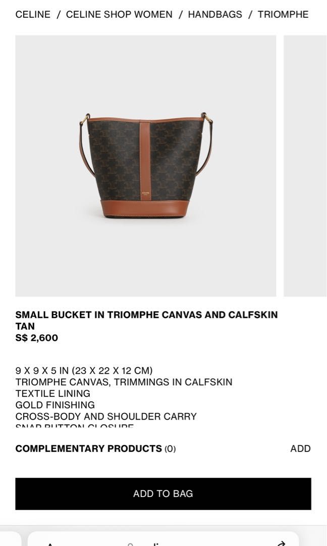 SMALL BUCKET IN TRIOMPHE CANVAS AND CALFSKIN, Women's Fashion, Bags &  Wallets, Cross-body Bags on Carousell