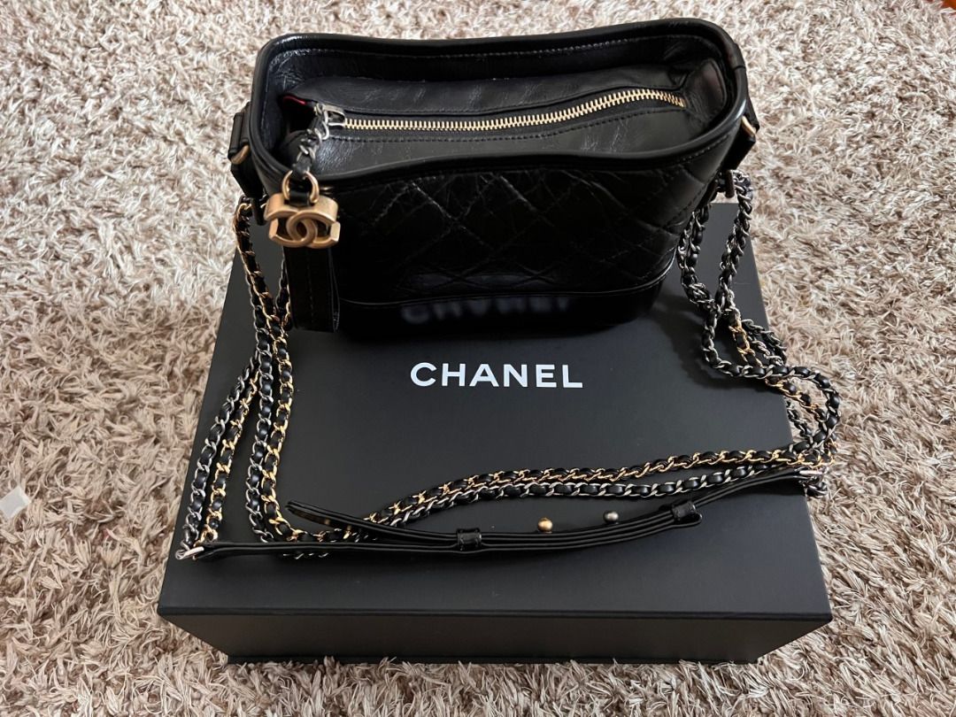 Chanel Gabrielle small hobo metallic Grey 珠光深灰chevron