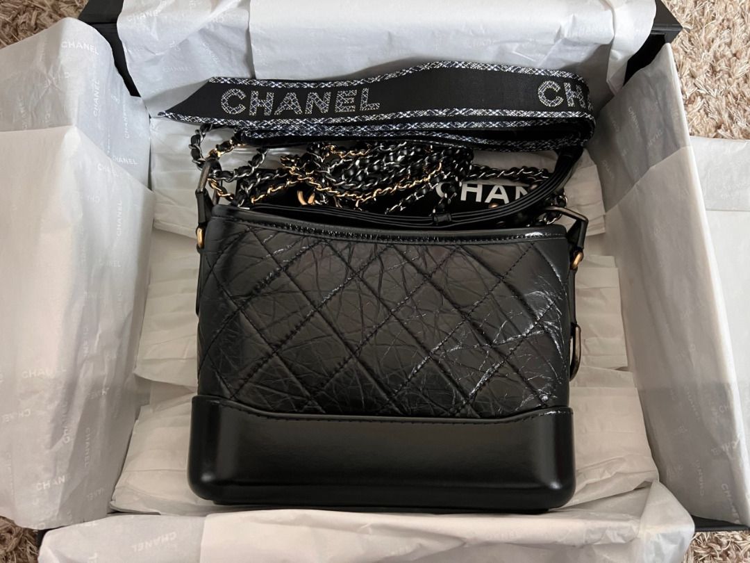 Chanel Gabrielle small hobo metallic Grey 珠光深灰chevron