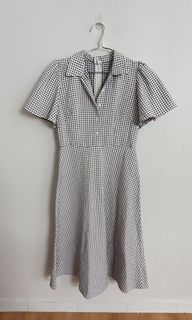 Checkered Detail A-line Dress