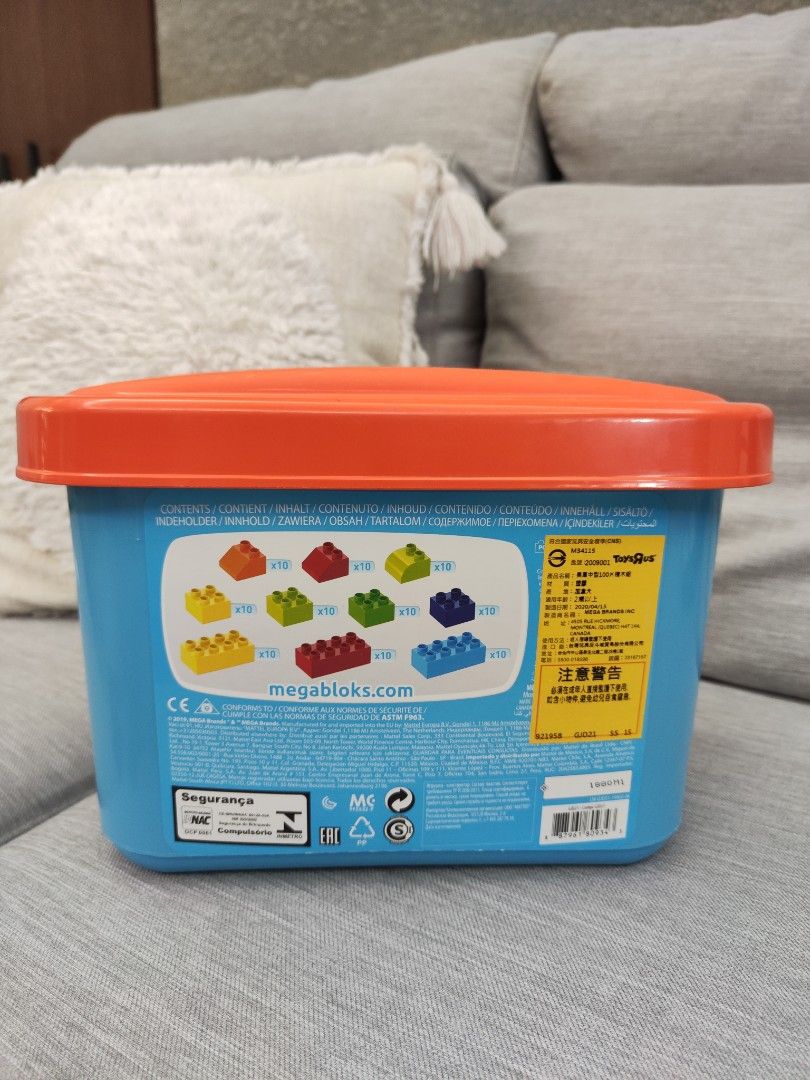 costco積木總動員>MEGA BLOKS 創意積木桶 MINI BULK TUB 100顆, 書籍、休閒與玩具, 玩具、公仔、桌遊在旋轉拍賣
