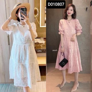 D010807 dress brukat import dress pesta dress kondangan dress import lace dress embroidery