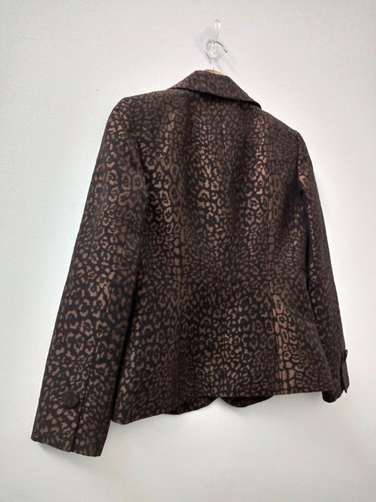 Dana Buchman leopard print blazer jacket Women s Fashion Coats