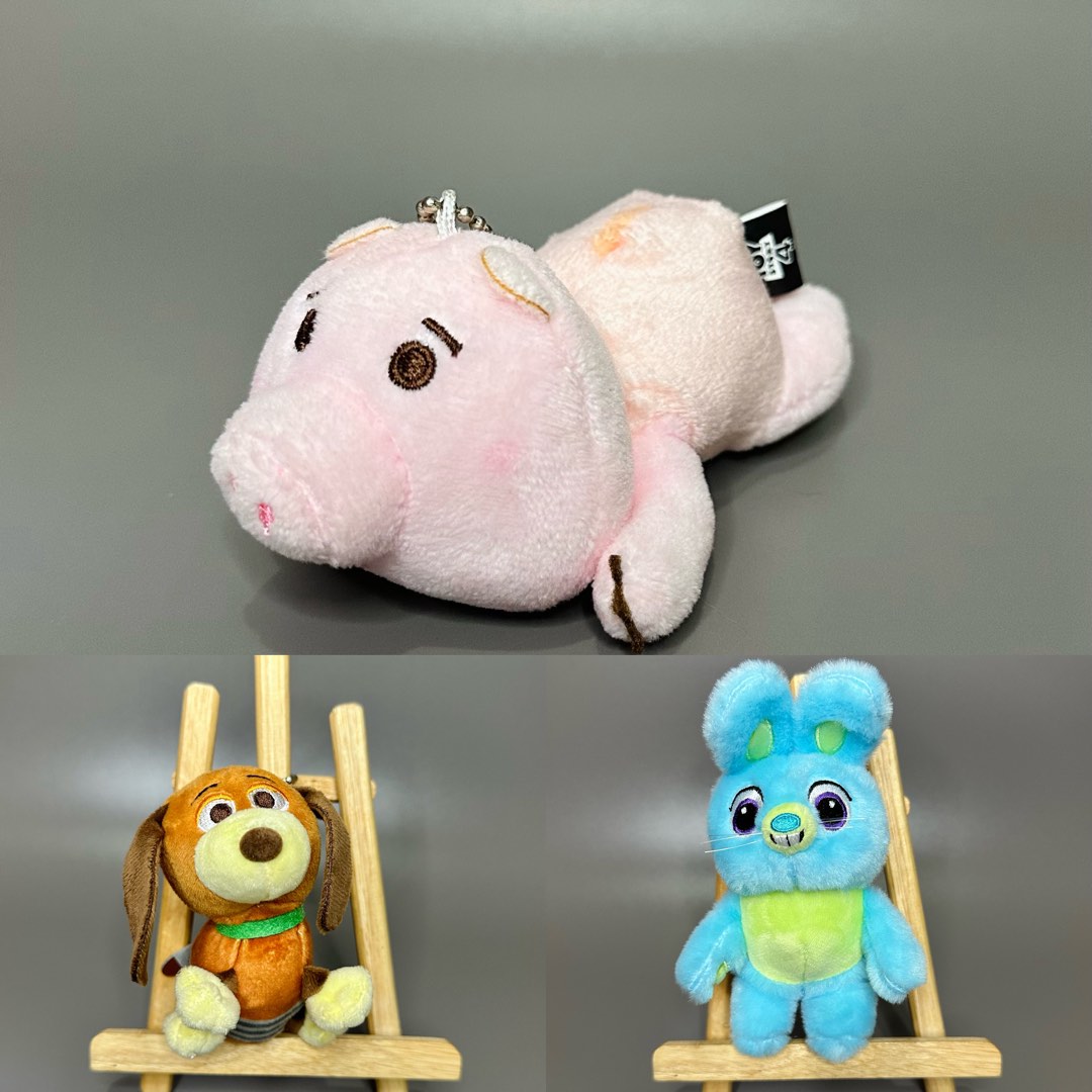 Disney Toy Story 4 Hamm/Slinky Dog/Bunny Plush Charm/Keychain, Hobbies & Toys, Memorabilia