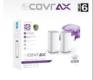 D-Link AX1800 Dual Band Seamless Mesh by Wi-Fi 6 System (2-Pack) COVR-X1870