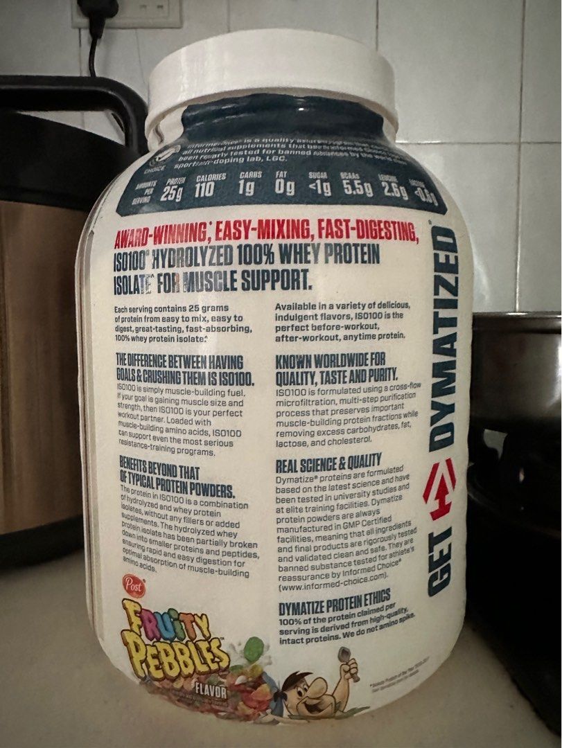 Dymatize ISO100 Fruity Pebbles Whey Isolate Protein Powder, Health