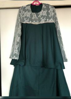 Emerald green kurung
