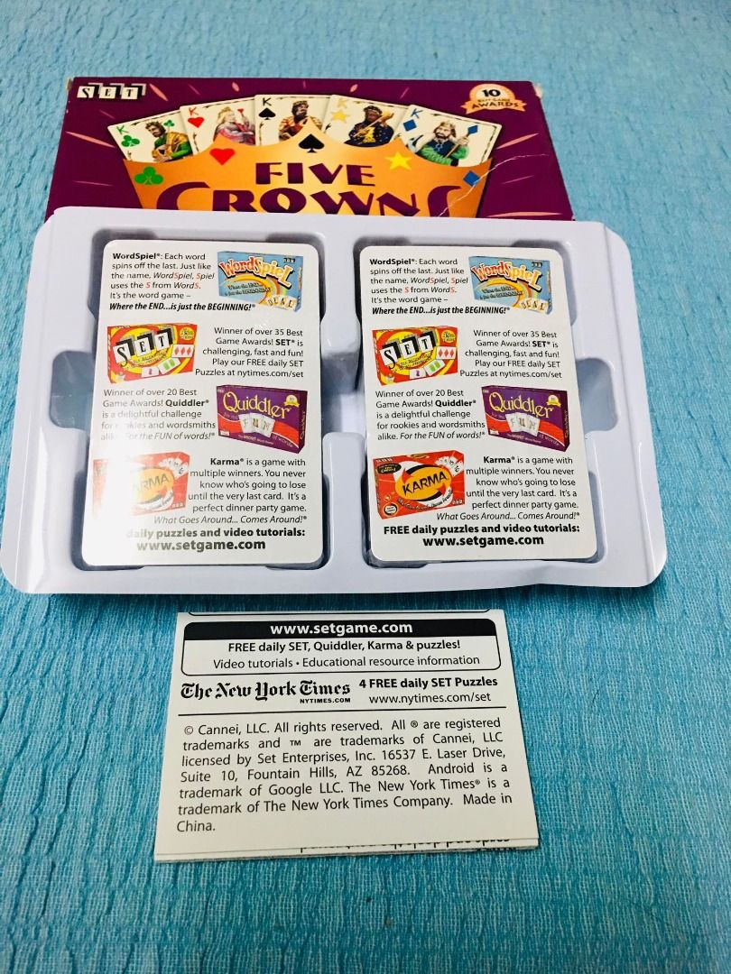 Five Crowns Card Game The Fivesuited Rummystyle Card Game, Hobbies