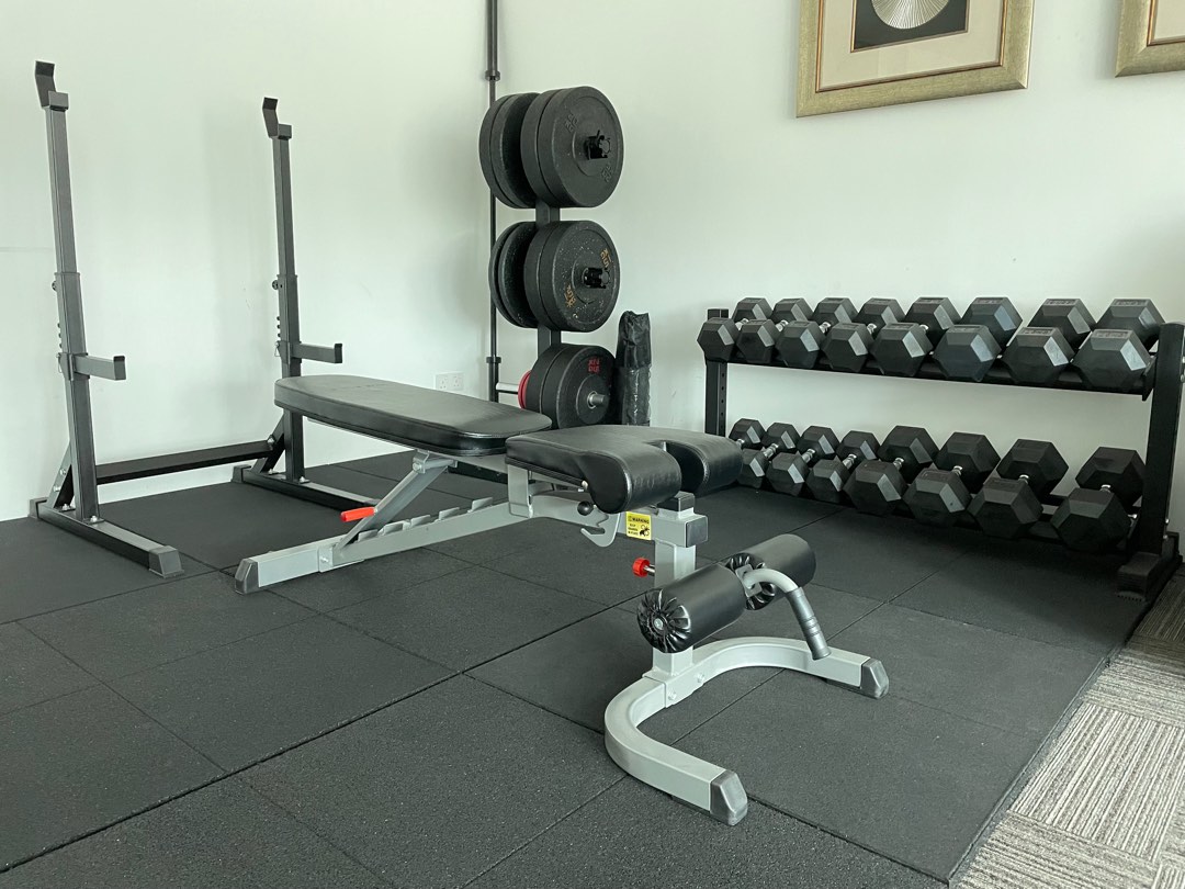 Full gym set with free gym floor mat, Sports Equipment, Exercise