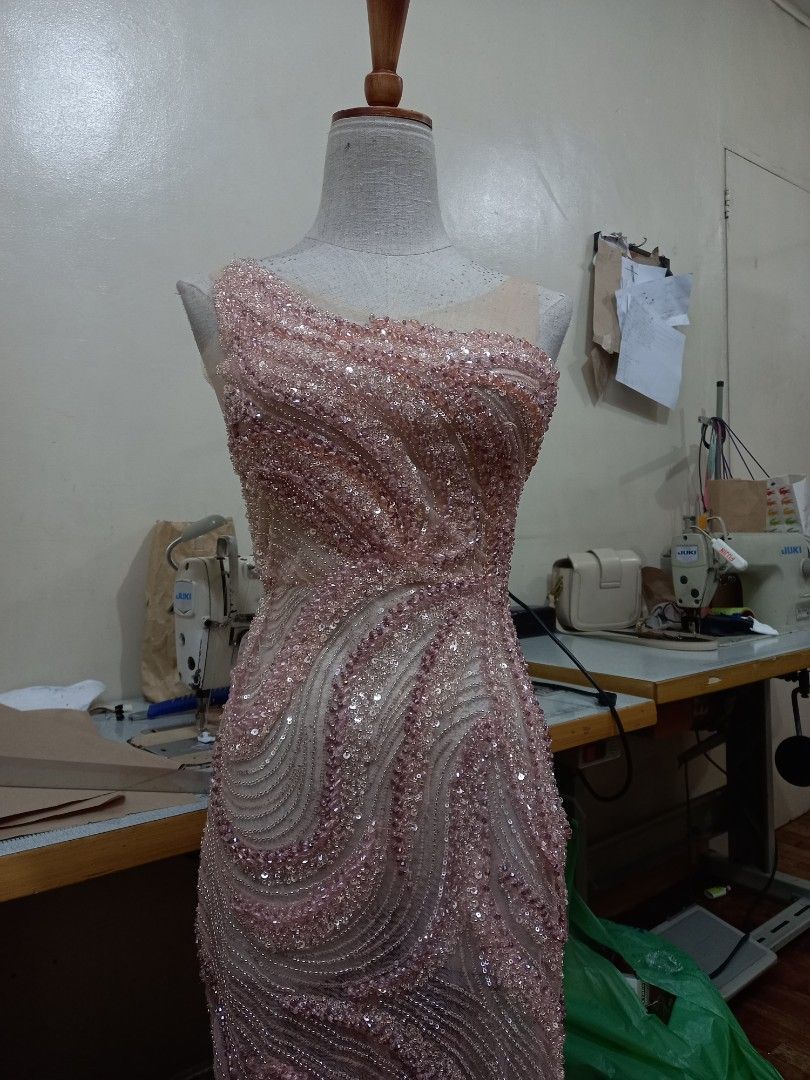 Fully beaded evening gowns sales