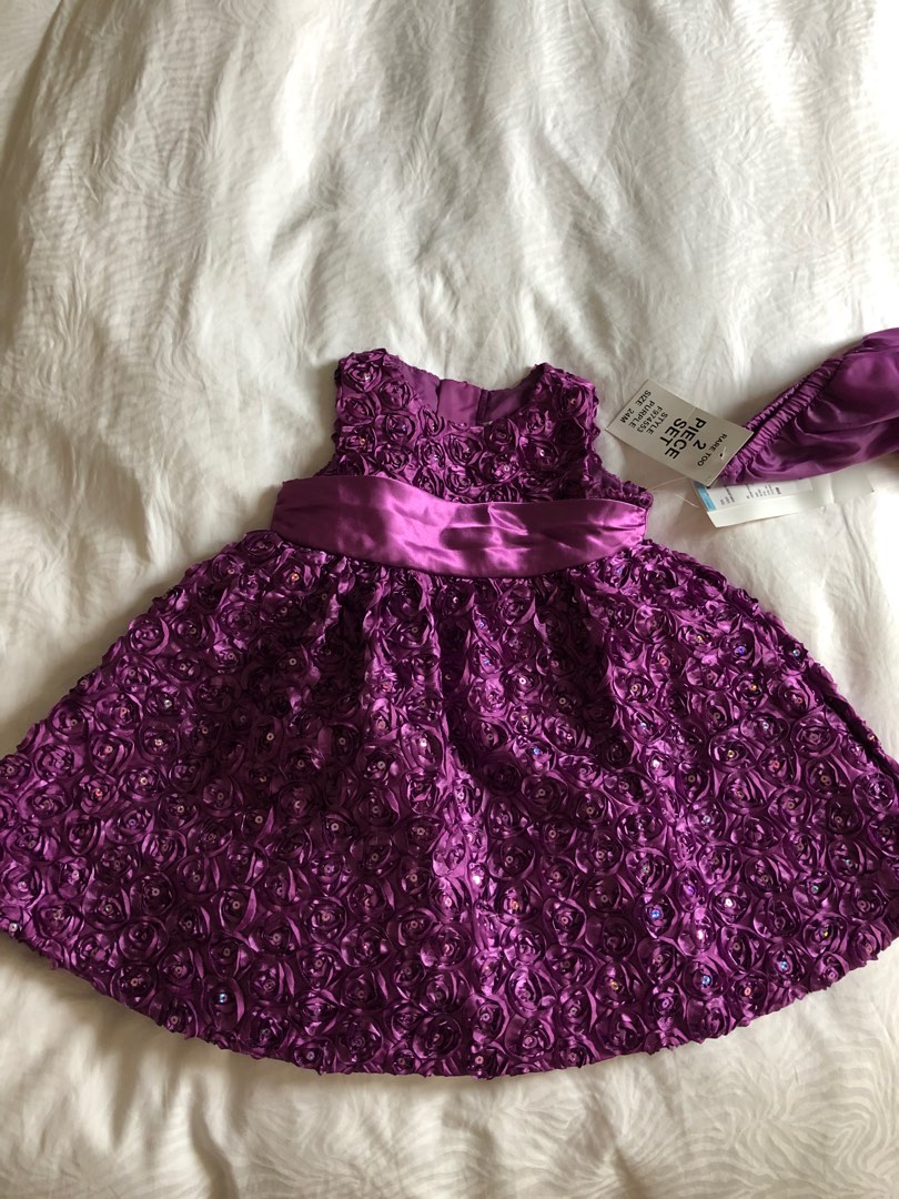 Gorgeous Purple Flower Gown Party Dress 24 months