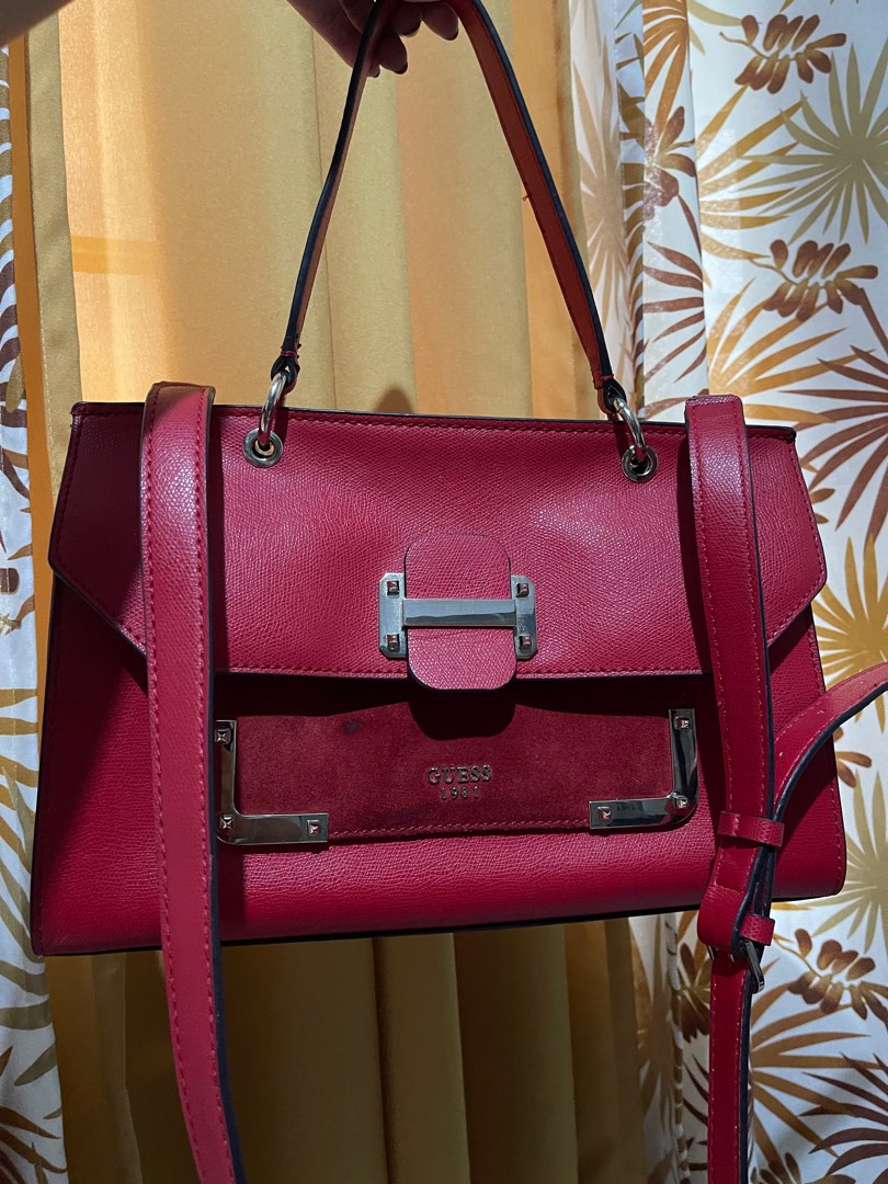 Guess Red 2 way bag, Women's Fashion, Bags & Wallets, Crossbody Bags