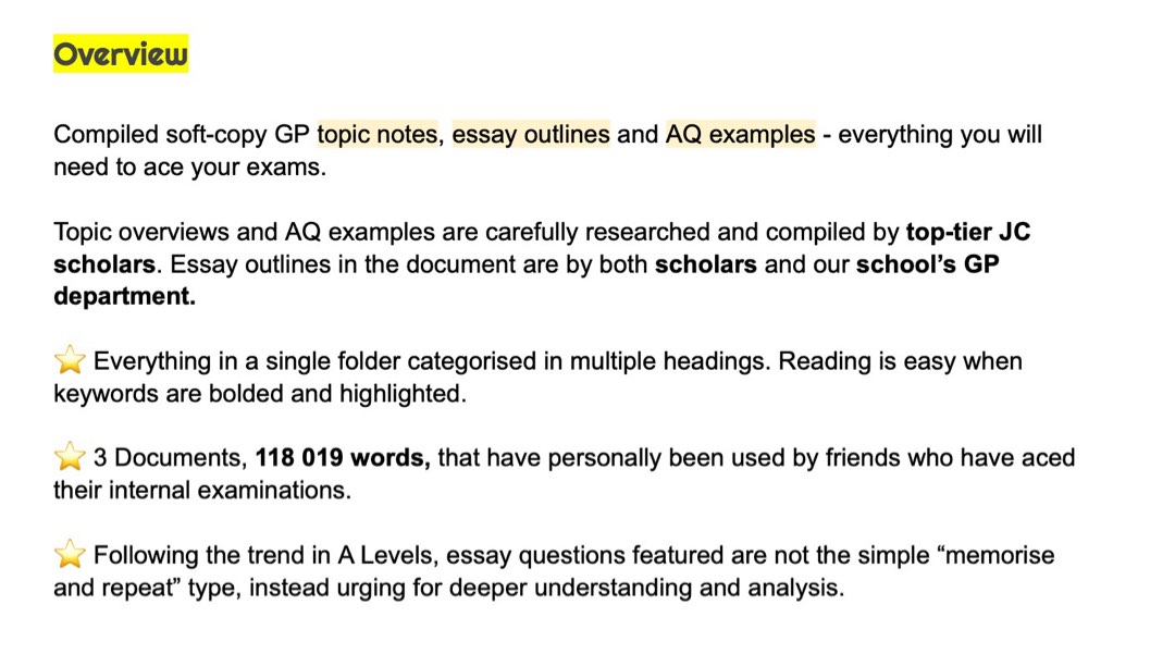 Jc Format Notes H1 GP | JC GENERAL PAPER NOTES, Hobbies & Toys, Books & Magazines ...