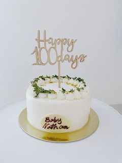 Happy 100 Days Wooden Cake Topper