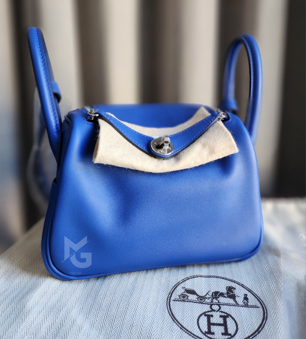 Hermes mini lindy blue royal verso phw U, Luxury, Bags & Wallets