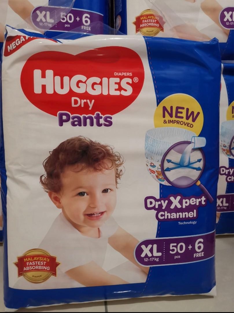 Huggies pants diapers XL, Babies & Kids, Bathing & Changing, Diapers & Baby Wipes on Carousell