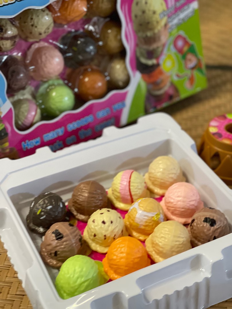 Ice Cream Stacking Tower Balancing Game with Scooper for Kids, Hobbies