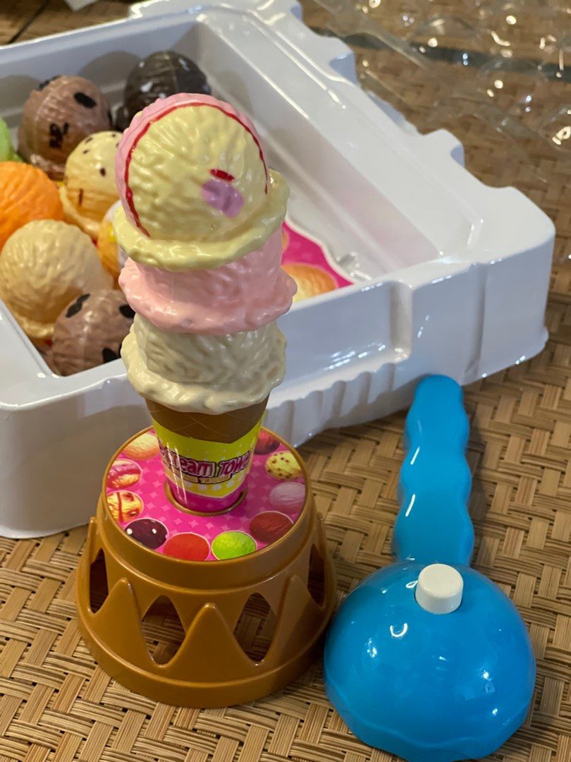 Ice Cream Stacking Tower Balancing Game with Scooper for Kids, Hobbies