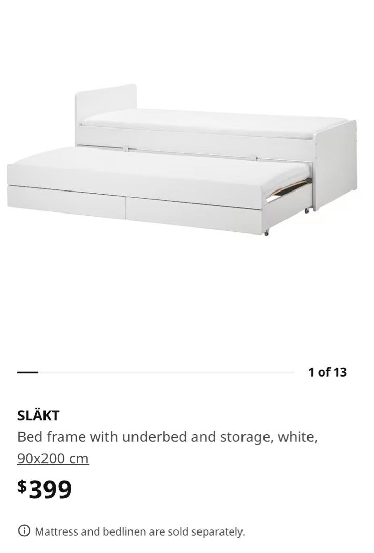 IKEA Bed frame with under bed and storage Free chair!, Furniture