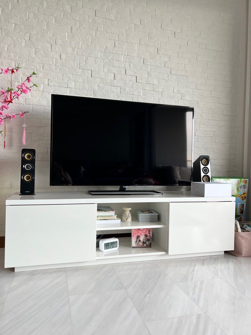 IKEA BYAS TV bench, Furniture & Home Living, Furniture, TV Consoles on