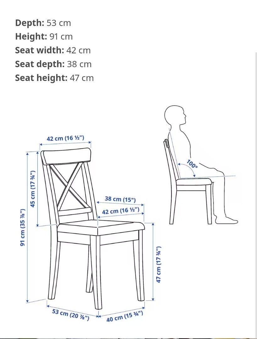 Ikea Dining Chairs Ingolf, Furniture & Home Living, Furniture, Chairs