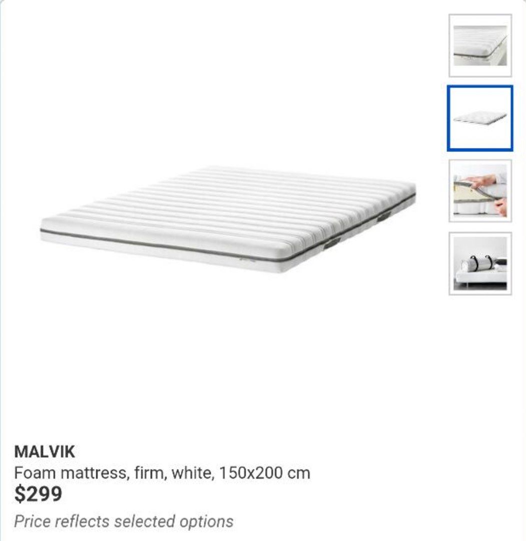 Ikea TARVA Bedframe + MALVIK Mattress, Furniture & Home Living, Furniture, Bed Frames