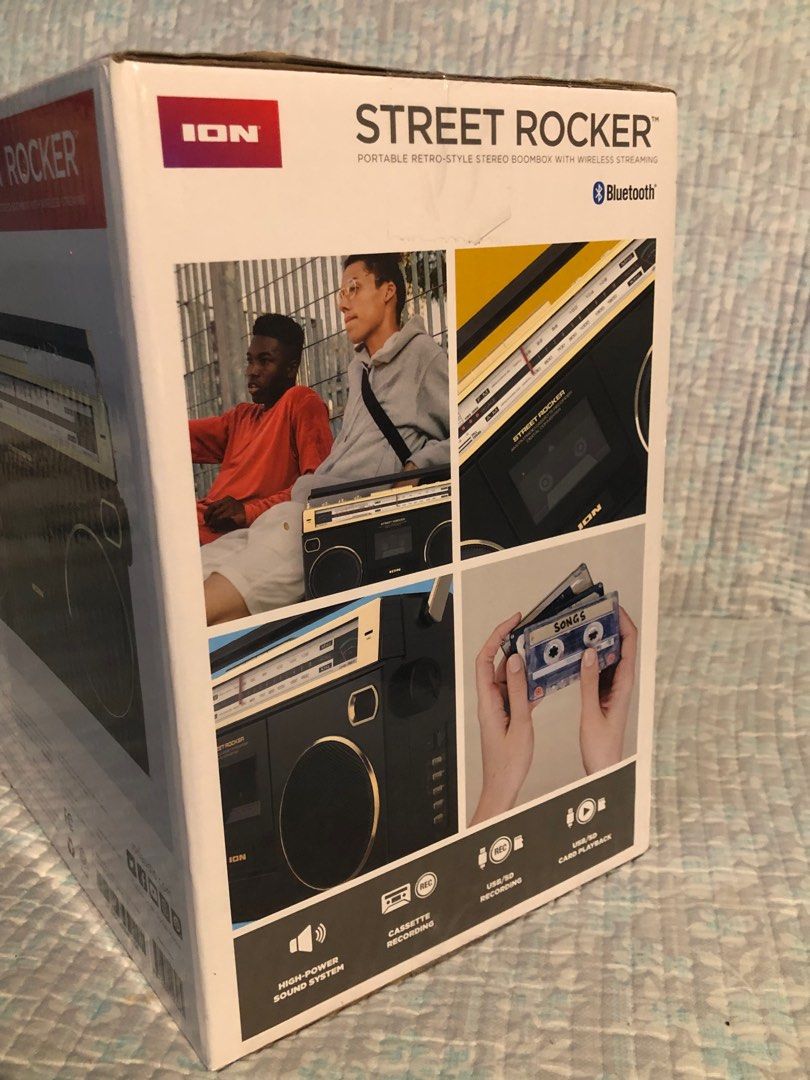 Ion Street Rocker Portable Retro Style Stereo Boombox with Wireless