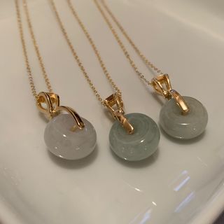 Jade Type A -925 Silver Necklace Set