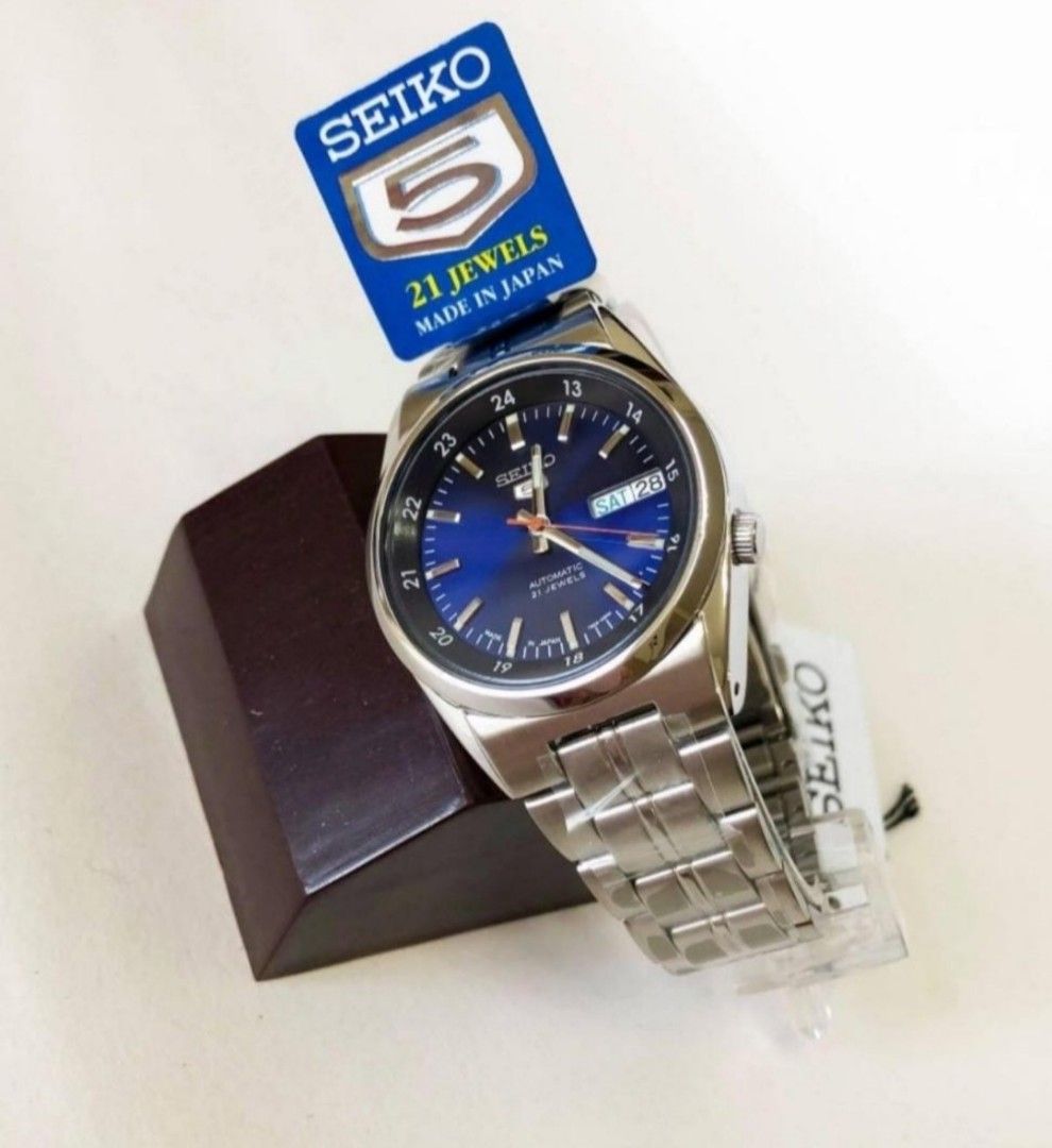 JAPAN MADE Seiko 5 SNK563 Classic Men s Unisex Automatic Blue Dial Stainless Steel Watch snk563 snk563j snk563j1 Birthday gift birthday seiko