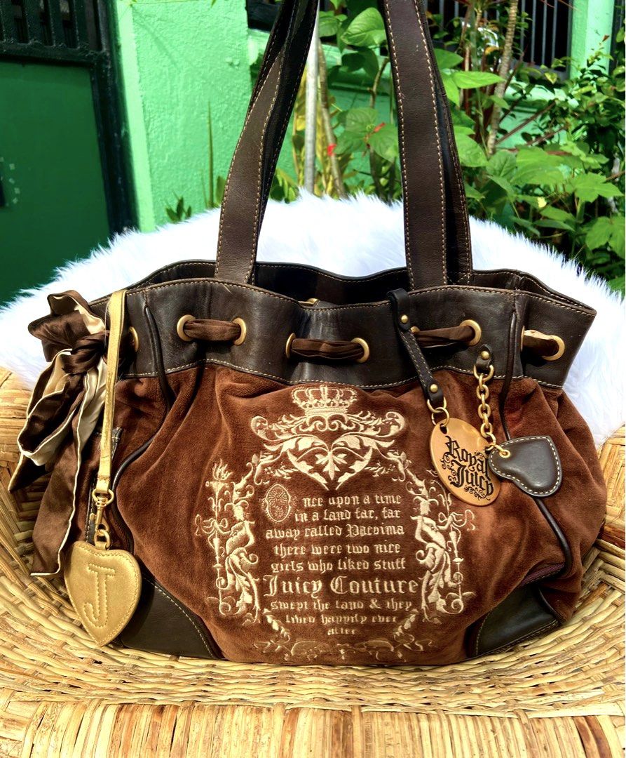 Rare vintage juicy couture Y2k leather shoulder bag in brown