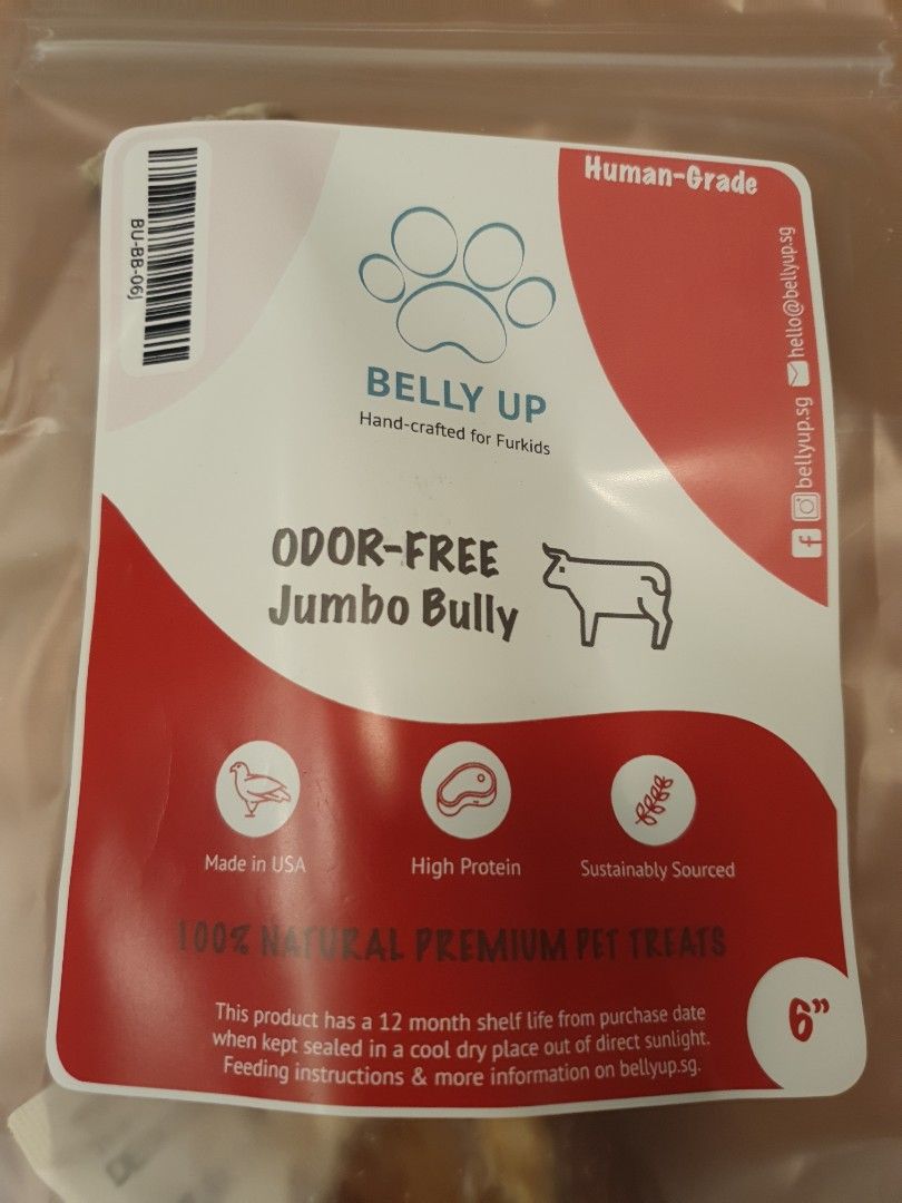 Jumbo bully sticks (2 pcs) by Belly Up, Pet Supplies, Pet Food on Carousell