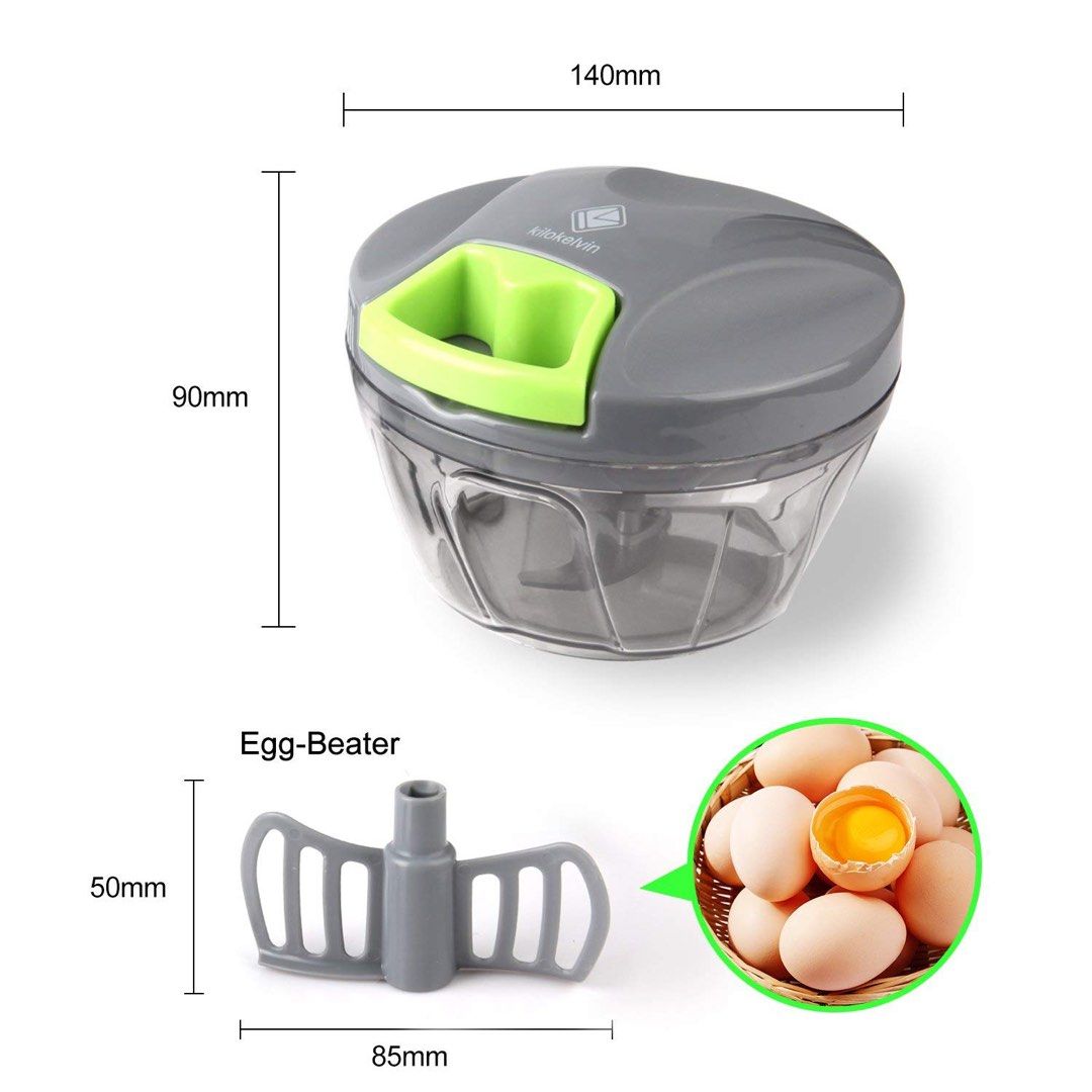 Kalokelvin Food Chopper 3Cup Powerful Manual Hand Held Chopper/Mincer