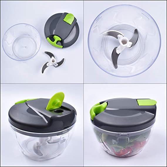 Kalokelvin Food Chopper 3Cup Powerful Manual Hand Held Chopper/Mincer