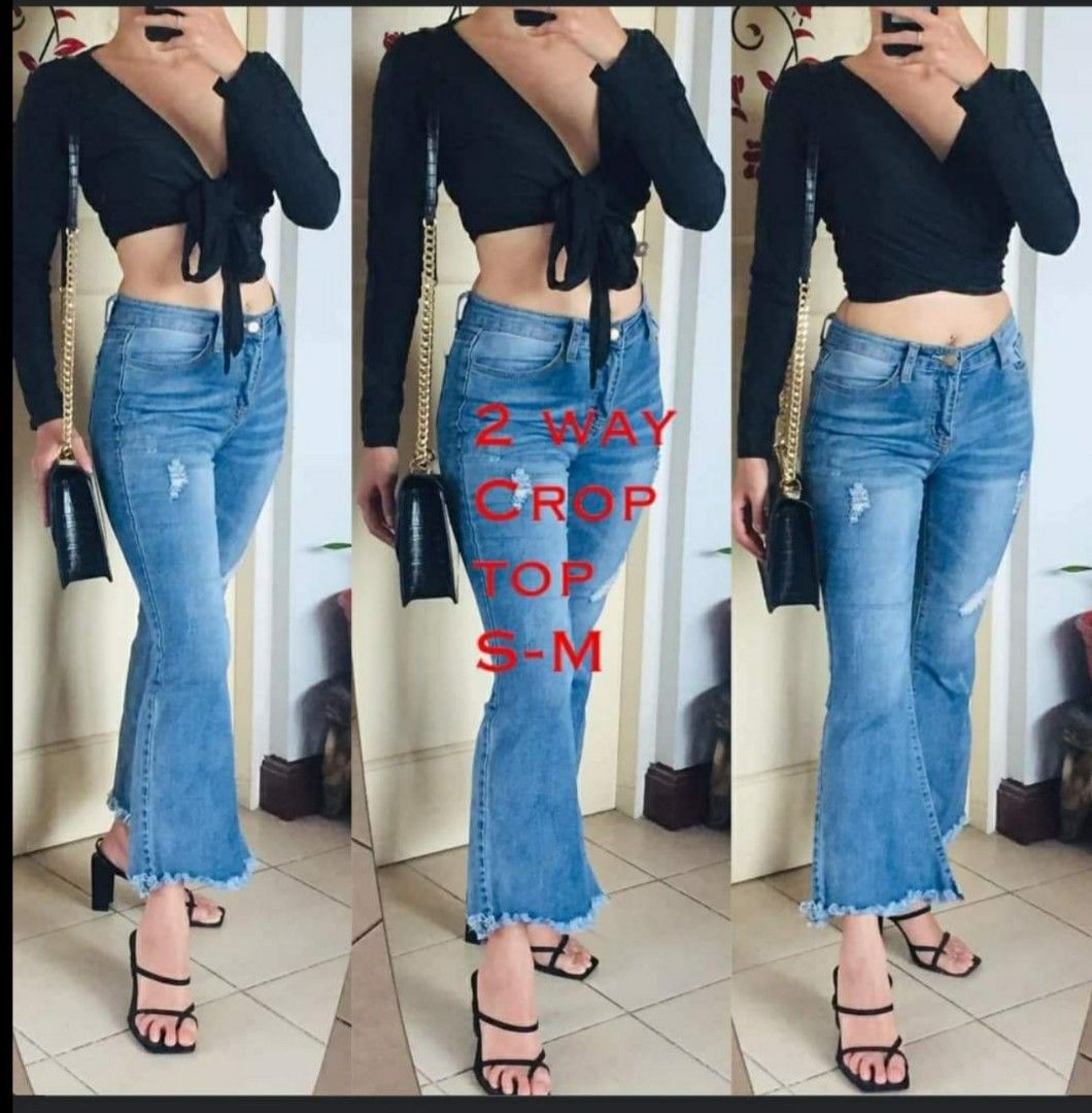 Long Sleever Crop top, Women's Fashion, Tops, Lo…