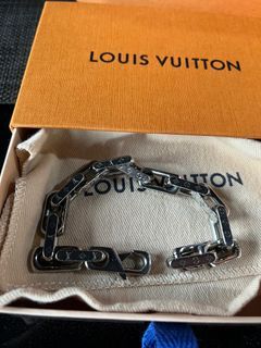 Authentic Louis Vuitton Gold LV Flower Monogram Chain Bracelet 15-19cm
