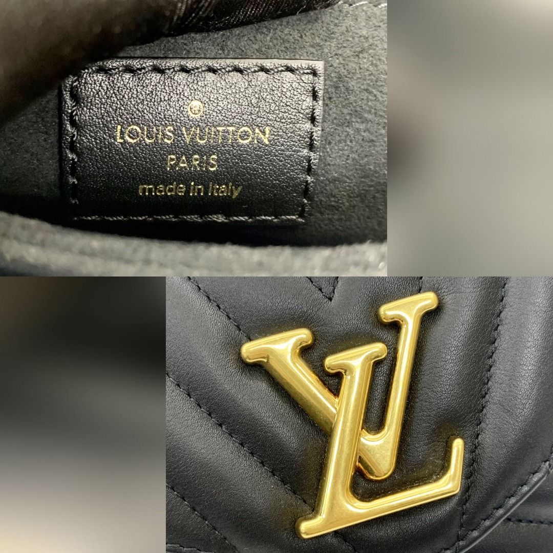 Louis Vuitton LV M20687 NEW WAVE PM 絎縫小牛皮翻蓋肩斜背鍊帶包.黑